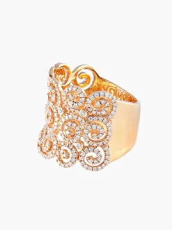 Bague large Diamants Or jaune