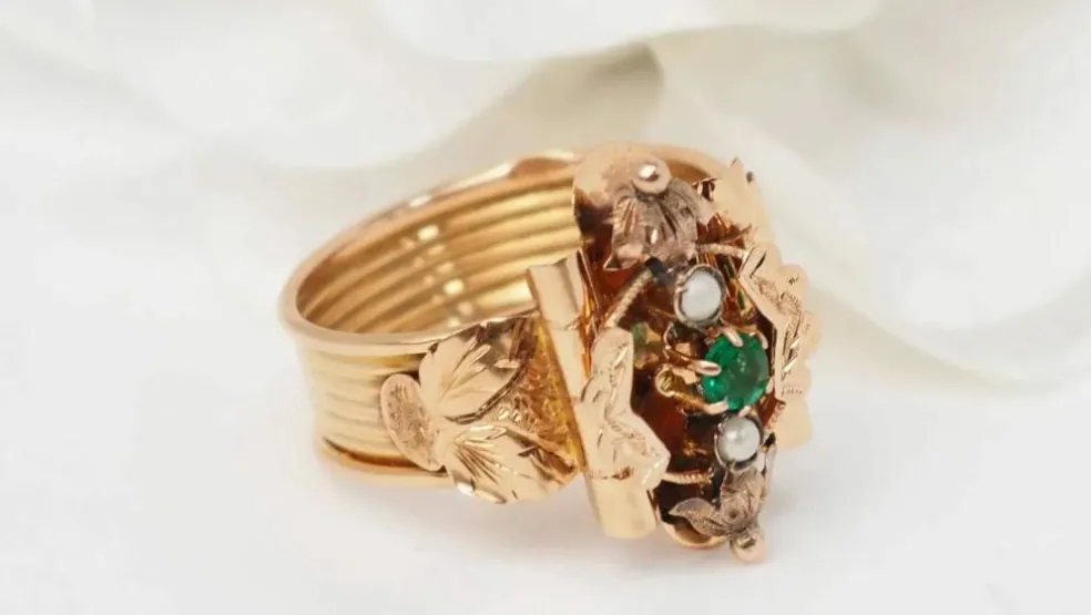 Bague large Fin XIxème en or rose