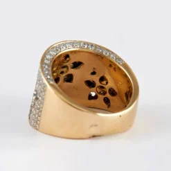 Bague large pavage Diamants Saphirs