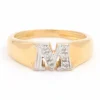 Bague Lettre Or jaune Diamant