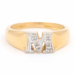 Bague Lettre Or jaune Diamant