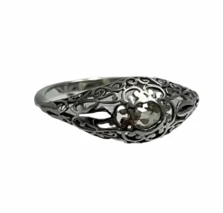 Bague Liberty à texture perforée en or blanc