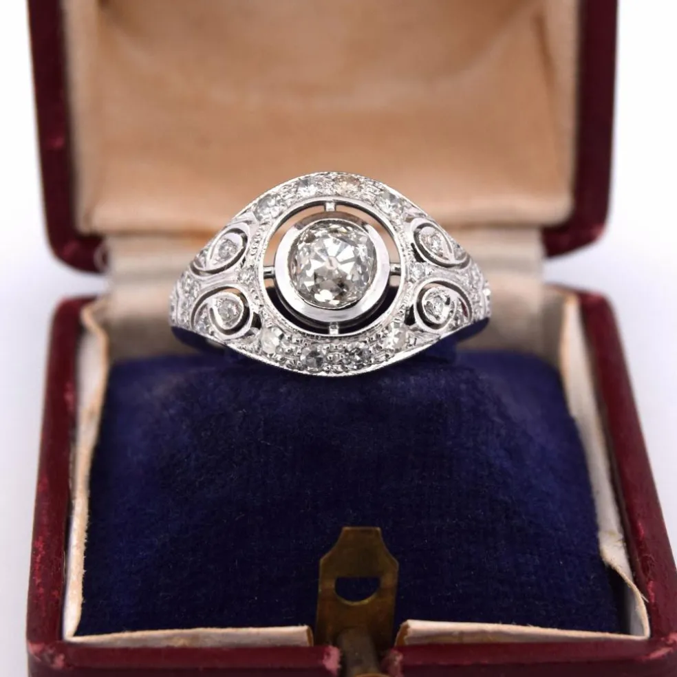BAGUE LIBERTY EN OR BLANC 18 KT - DIAMANT 1,40 CT