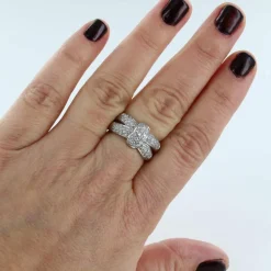 Bague lien diamants en or blanc