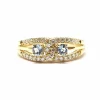 Bague lien en Or jaune, aigues marine & diamants