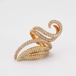 Bague Lignes courbes de Diamants