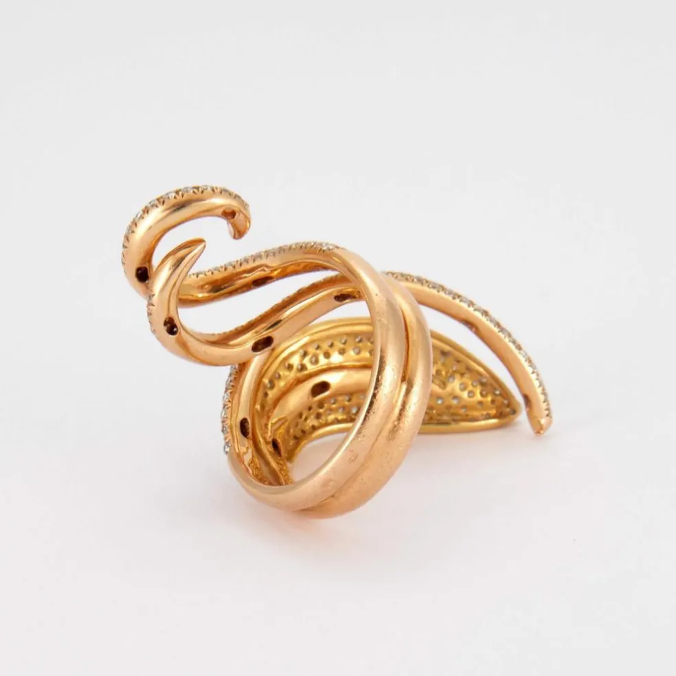 Bague Lignes courbes de Diamants