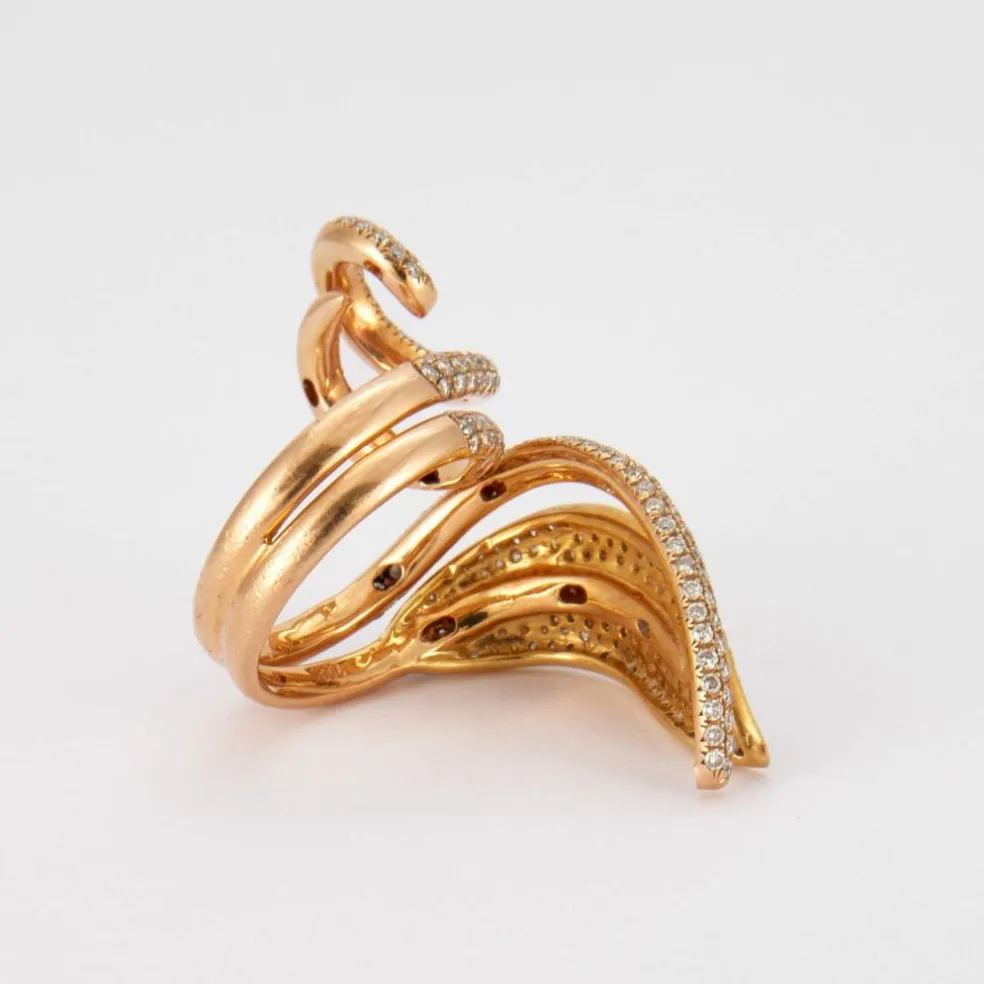 Bague Lignes courbes de Diamants