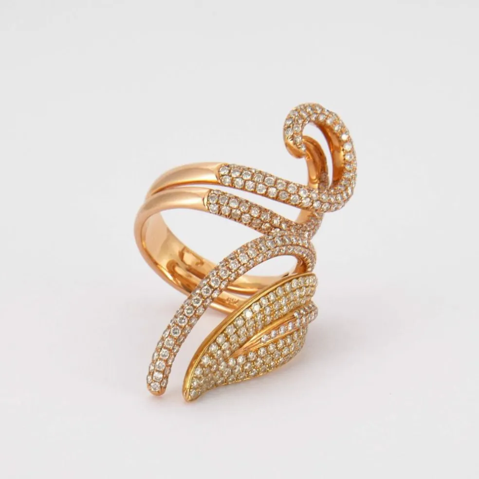 Bague Lignes courbes de Diamants