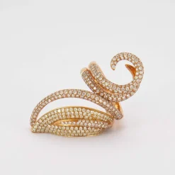 Bague Lignes courbes de Diamants