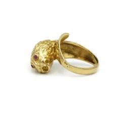 Bague Lion - Or & Rubis