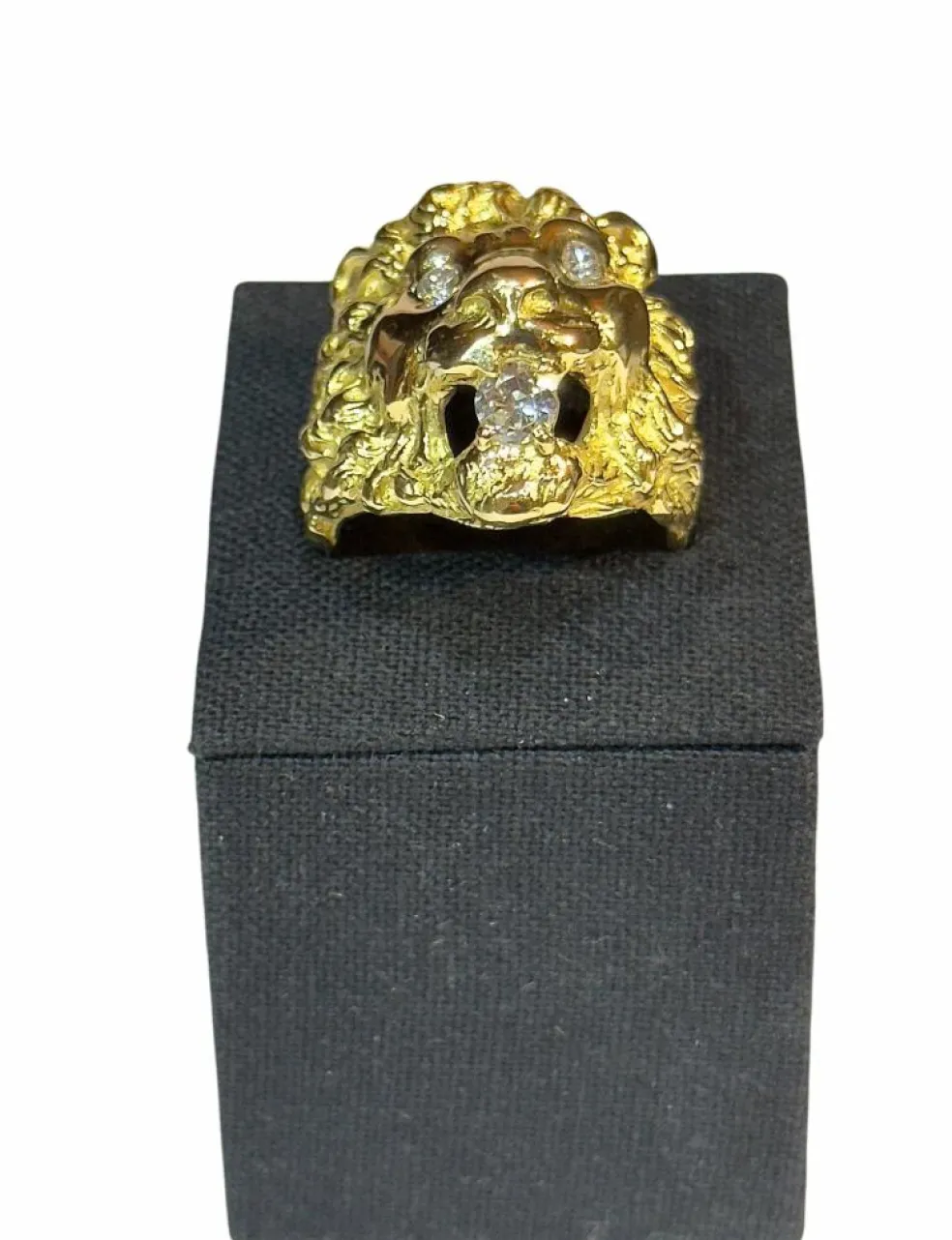 Bague Lion en or jaune 18 carats et diamants