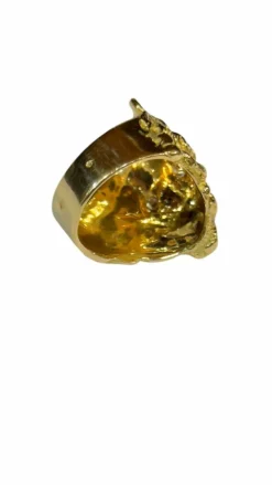 Bague Lion en or jaune 18 carats et diamants