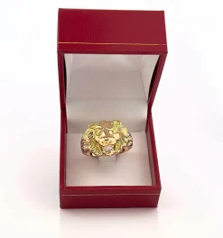 Bague lion en or jaune massif