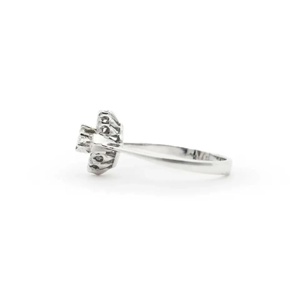 Bague losange en or blanc avec diamants de 0,20 carat