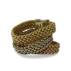 Bague maille 3 ors et diamants 0,75 ct