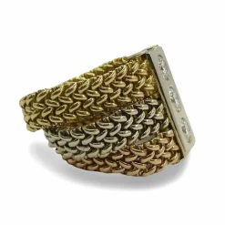 Bague maille 3 ors et diamants 0,75 ct