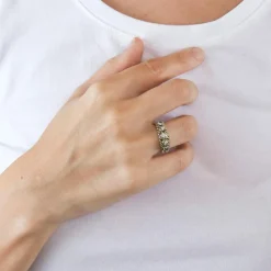 Bague maille corde 5 diamants