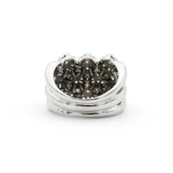 Bague maille souple en or blanc avec diamants