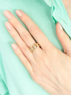 BAGUE "MAILLON" OR & DIAMANTS