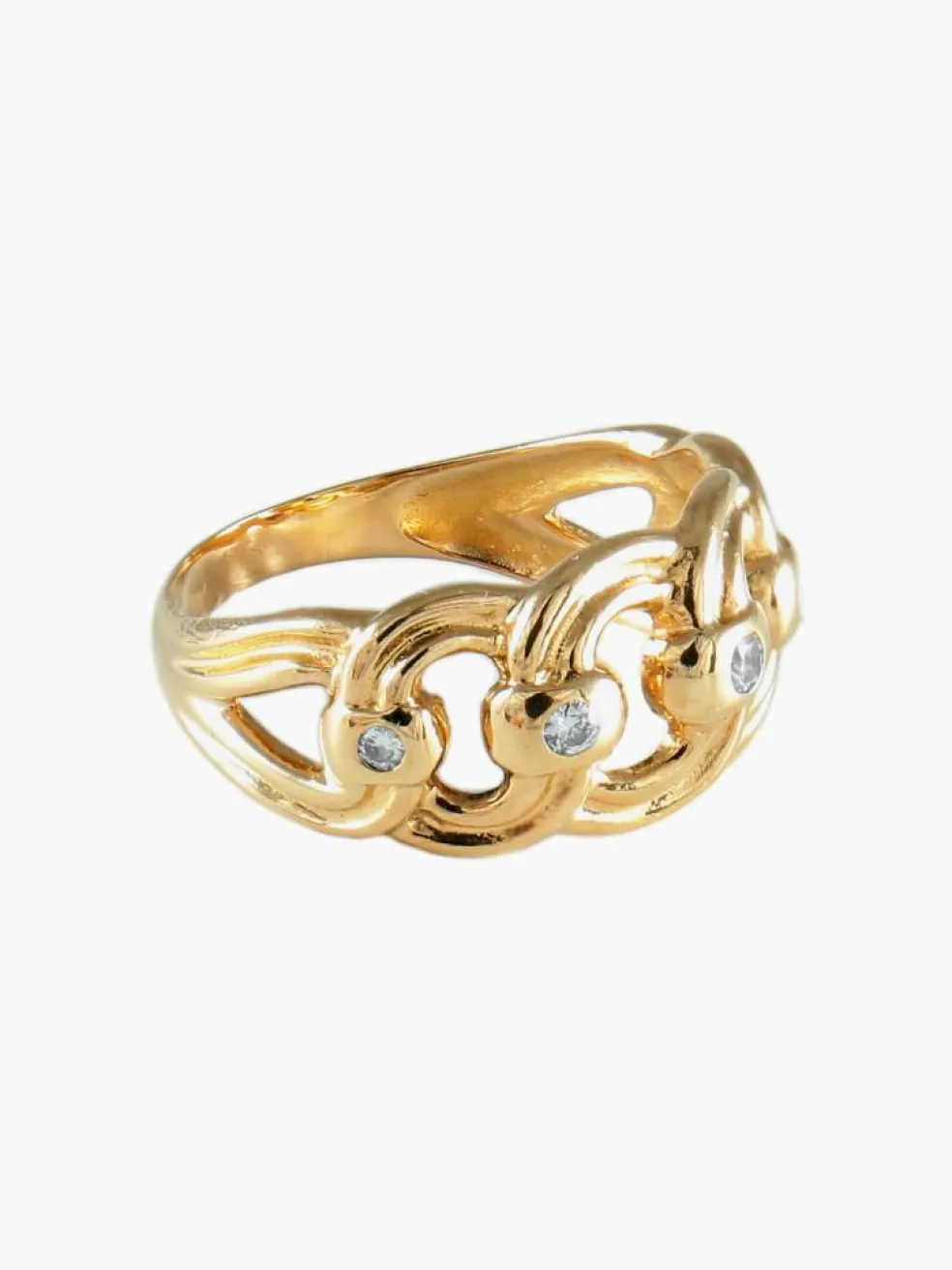 BAGUE "MAILLON" OR & DIAMANTS