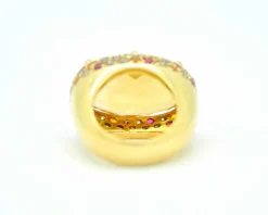 Bague Mangiarotti avec quartz, rubis et diamants