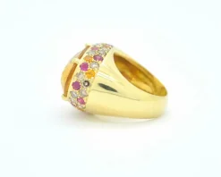 Bague Mangiarotti avec quartz, rubis et diamants