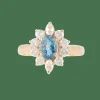 Bague Marguerite Aigue-marine Diamants