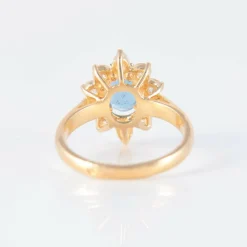 Bague Marguerite Aigue-marine Diamants