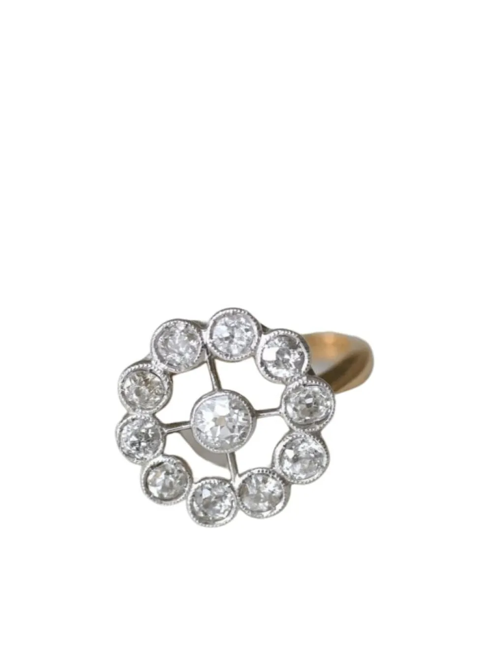 Bague marguerite ancienne diamants