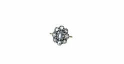 Bague Marguerite ancienne diamant rose couronnée