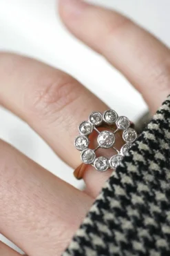 Bague marguerite ancienne diamants