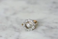 Bague marguerite ancienne diamants