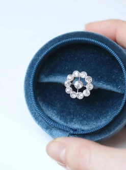 Bague marguerite ancienne diamants