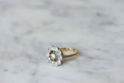 Bague marguerite ancienne diamants