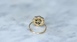 Bague Marguerite ancienne diamant rose couronnée