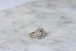 Bague marguerite ancienne diamants