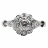 Bague marguerite art deco or blanc 18k et platine ornée de 0,54 carats de diamant