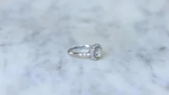 Bague Marguerite Art Deco Diamants sur Platine