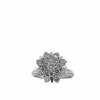 Bague marguerite certifiée HRD en or blanc avec diamants