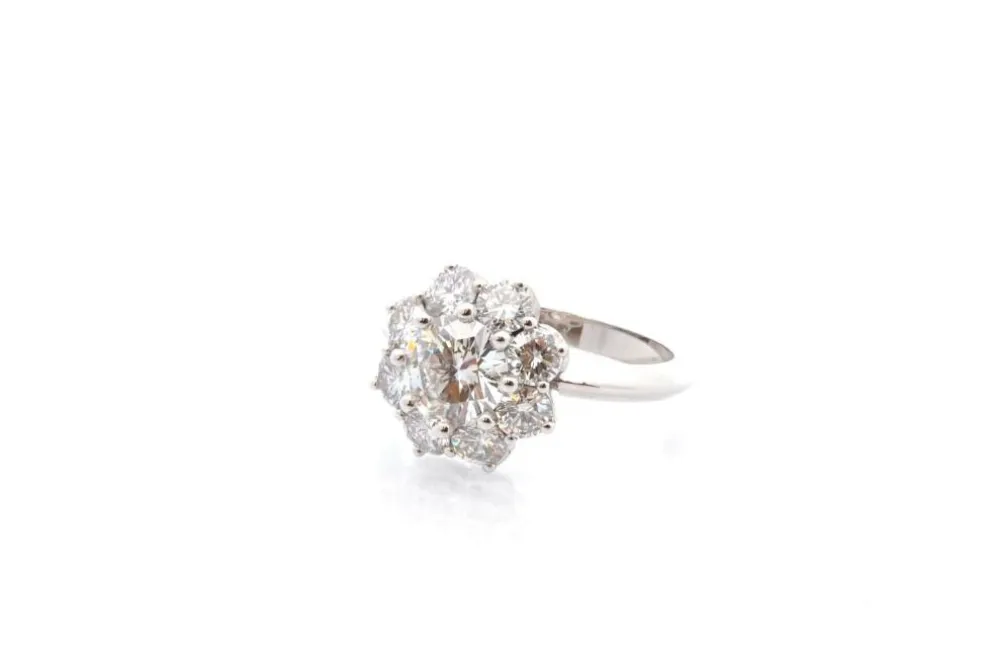 Bague marguerite diamant 1cts G/SI1