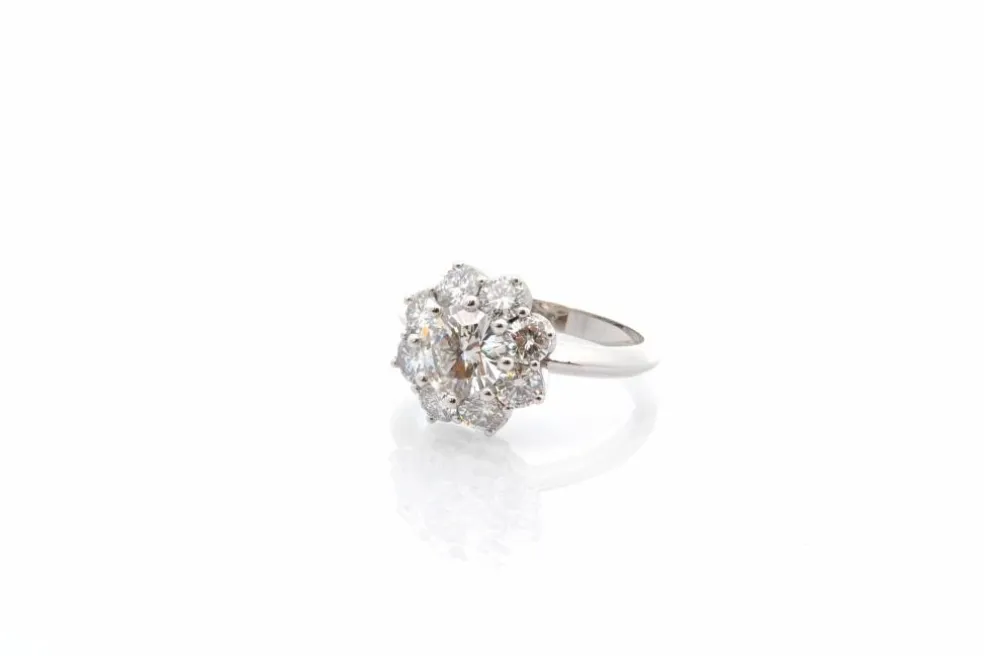 Bague marguerite diamant 1cts G/SI1
