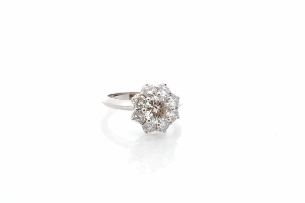 Bague marguerite diamant 1cts G/SI1