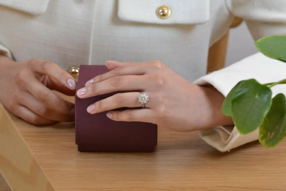 Bague marguerite diamant 1cts G/SI1