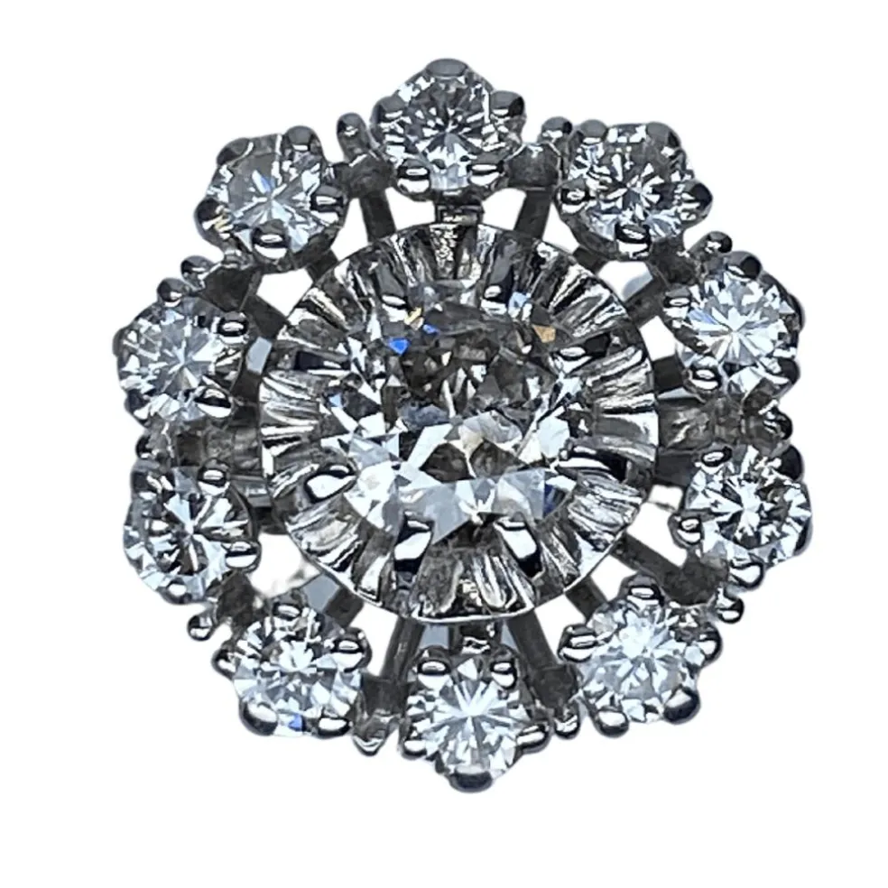 Bague marguerite, diamants