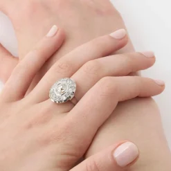 Bague marguerite diamants