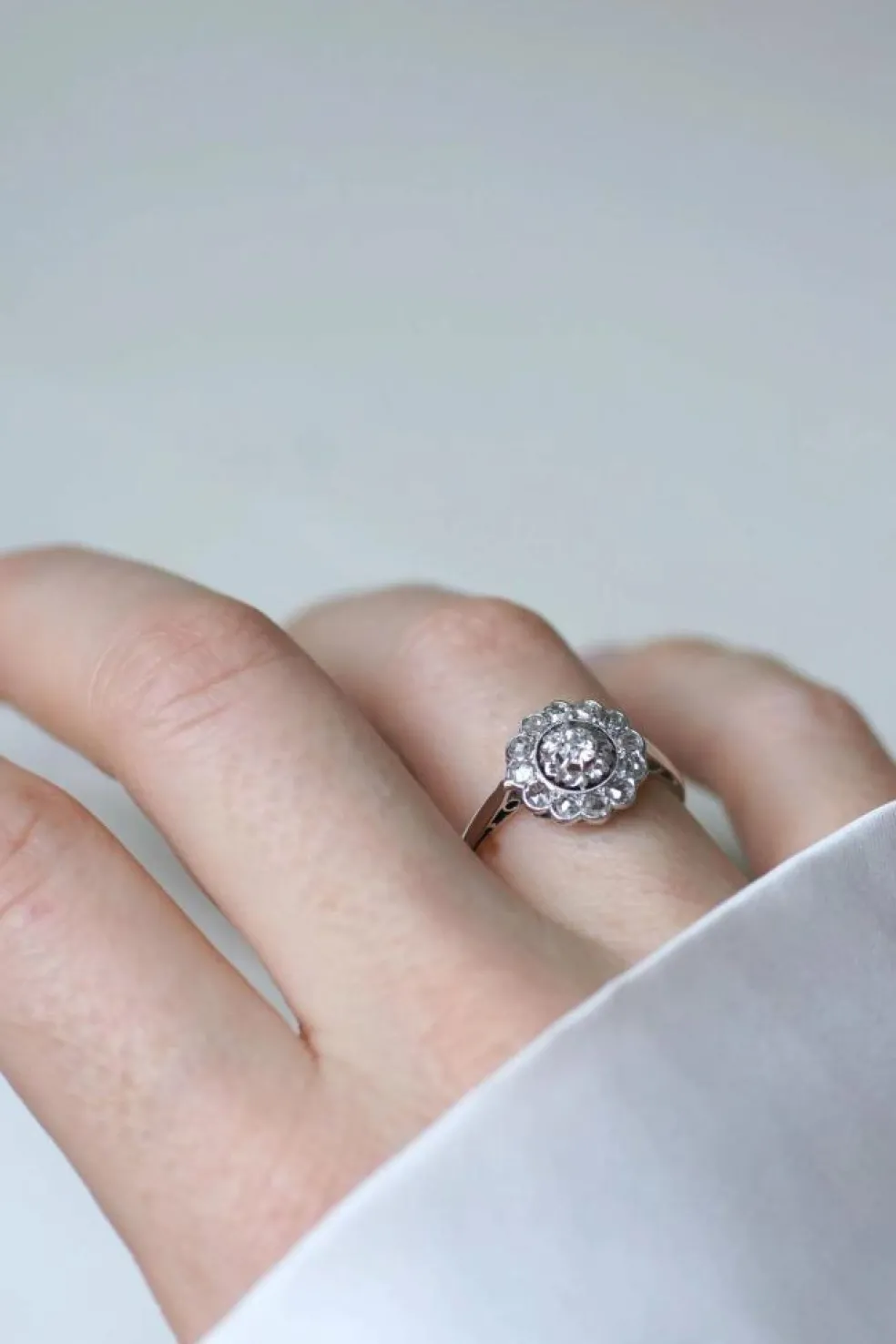 Bague Marguerite Diamants Art Déco