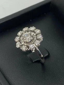 Bague marguerite, diamants