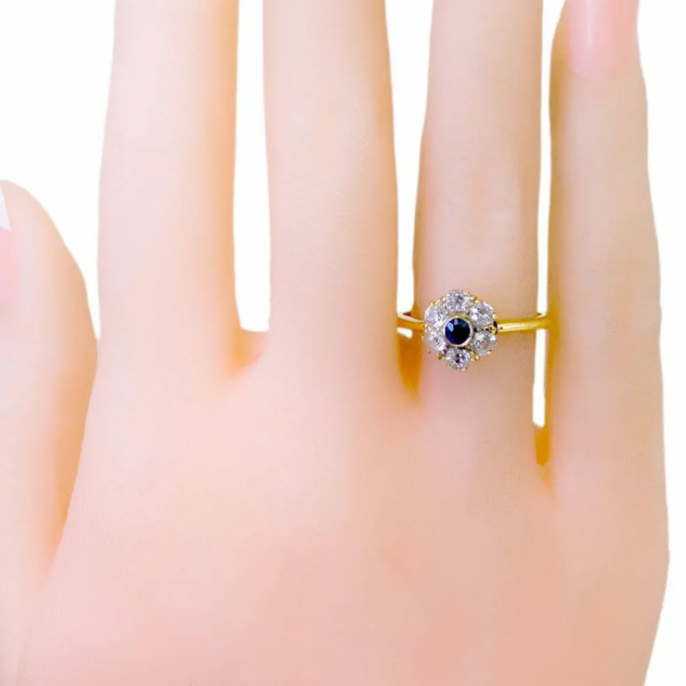 Bague Marguerite Diamants, Saphir