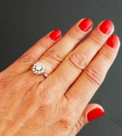 Bague Marguerite Diamants et Or Blanc